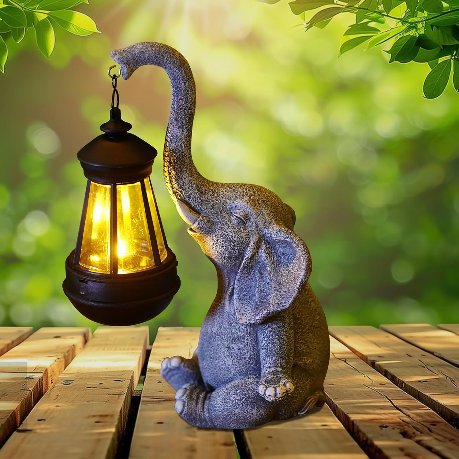 Outdoor Lighting Traditional - Садовая статуэтка слона из смолы с