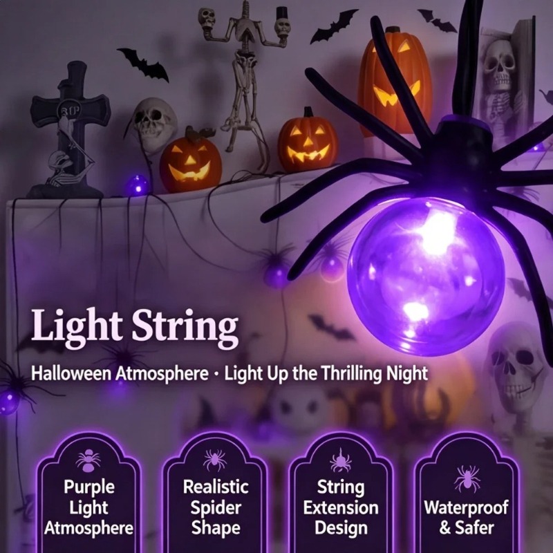 Outdoor Lighting Garden - Светодиодные гирлянды-пауки на батарейках, уличные украшения