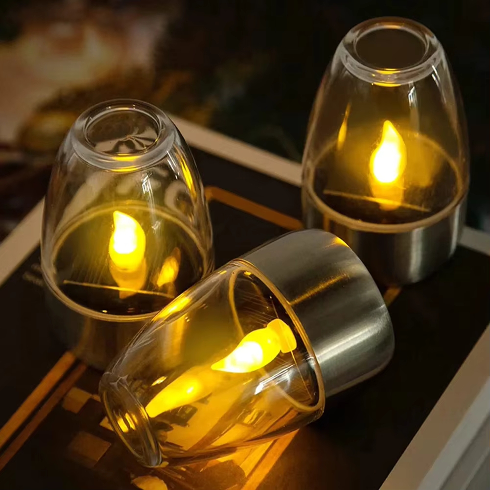 Outdoor Lighting Deck - Светодиодные солнечные свечи из нержавеющей стали,