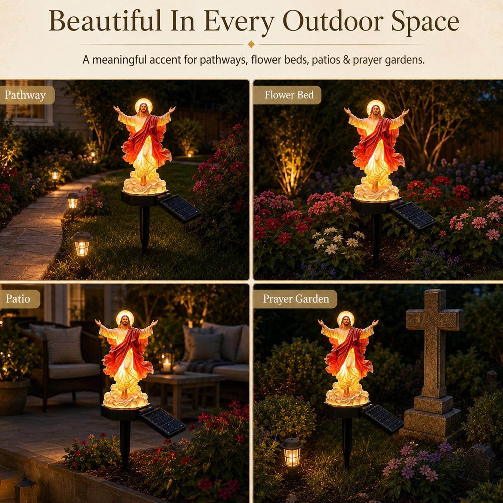 Солнечная фигурка Иисуса, водо – обзор и цена Outdoor Lighting Deck