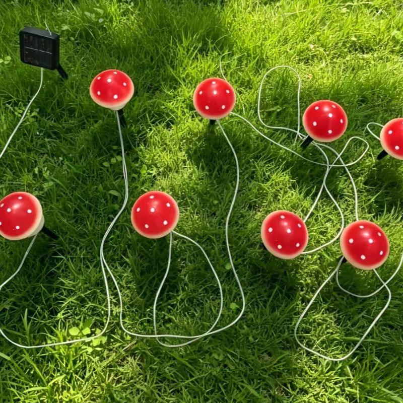 Солнечные гирлянды-грибы, водо – обзор и цена Outdoor Lighting Yard Stakes